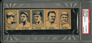 1928 W513  Five Card Panel with Three Hall of Famers! PSA Authentic